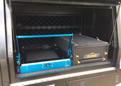 Lift-Off 1300 Long Canopy & Custom Tray on a Land Cruiser - Kitchen Area - 4